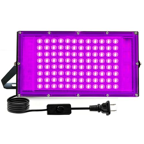 100W LED Black Light for Glow Party Halloween Waterproof Flood Light - 1 Pack
