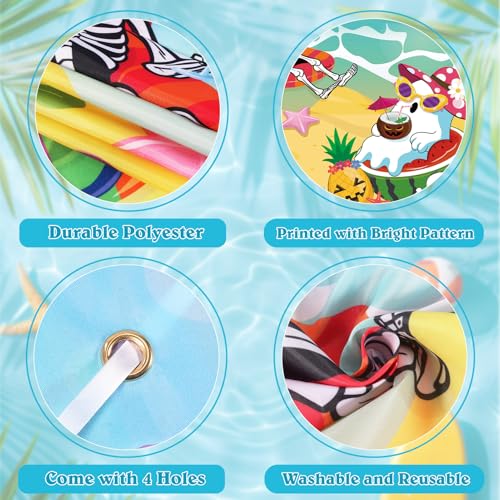 Halloween Door Banner with Tropical & Spooky Design - 72x35 Inches