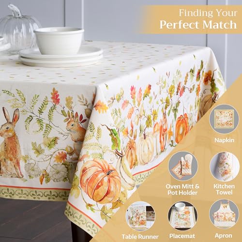 Maison d'Hermine Fall Pumpkin Passion Tablecloth 60x90in Reusable Cotton