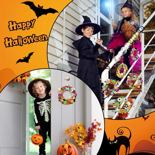 Halloween Wreath Craft Kit - 36 Pieces DIY Decorations & Accessories for Spooky Holiday