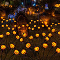 2 Pack Solar Halloween Pumpkin Lights with Spiders & Bats, Swaying Firefly Decor