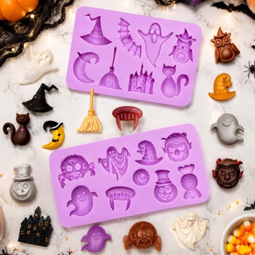 Halloween Silicone Fondant Molds Set for Cake Decorating - Spooky Shapes