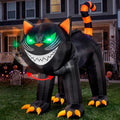 7 ft Halloween Inflatable Black Cat with Moving Head & Green LED Eyes for Outdoor Yard Decor