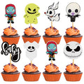Halloween Cupcake Toppers Set - 28 Spooky Ghost & Skull Decorations for Cakes