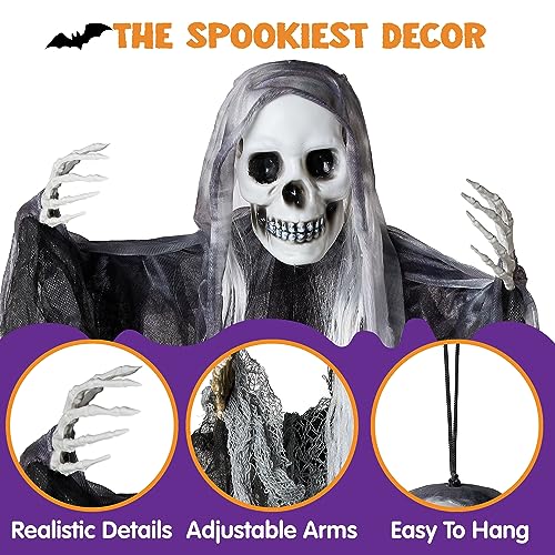 Halloween Hanging Grim Reaper Decorations - 3 Pack, 31.5 & 53 Inches, Outdoor Spooky Props