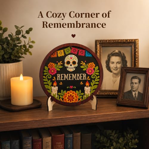 Dia de los Muertos Decorations Layered Wooden Ofrenda Centerpiece - Black