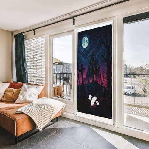 Halloween Ghost Pattern Door Cover Banner Decoration - One Size