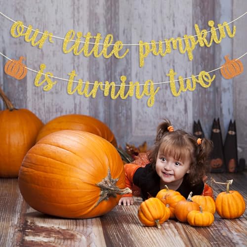 Autumn Second Birthday Banner - Pumpkin Theme for Halloween & Fall Parties
