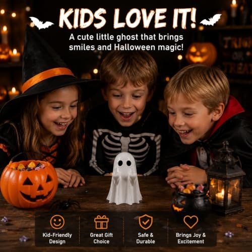 Halloween Ghost Figurine - Resin Spooky Home Decor for Fall & Holiday