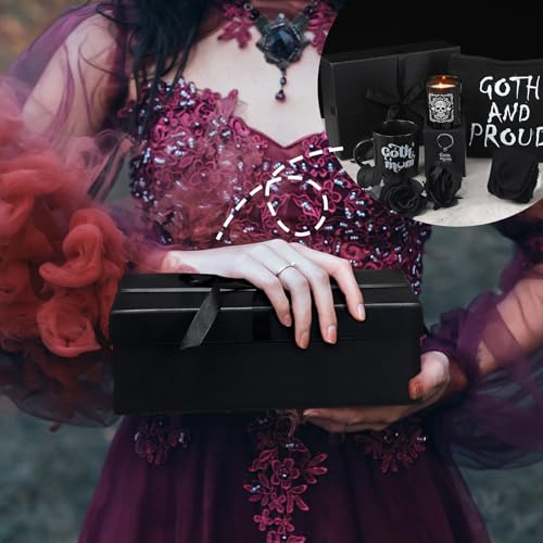 Gothic Gift Set for Mom - Halloween Dark Aesthetic Gift Basket with Mug, Candle, Socks & More