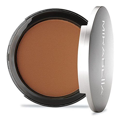 Mirabella Pure Press Powder Foundation - HD Finish, Buildable Mineral Formula for Sensitive Skin, Dark V
