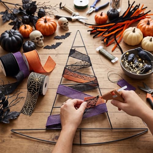 8 Pieces Witch Hat Wreath Frames - 20.9 x 22.1 Inch Halloween Decoration Set