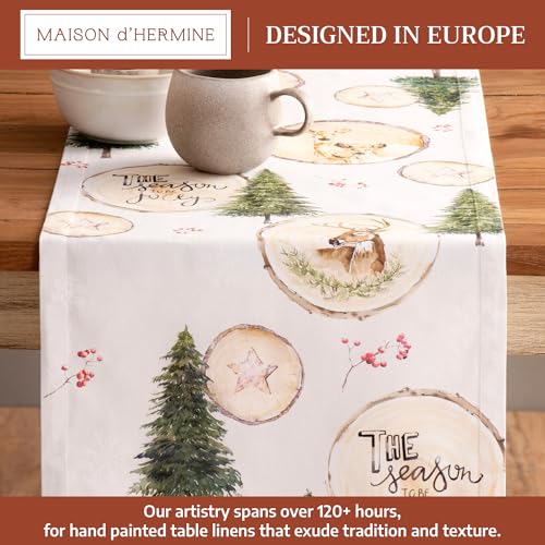 Maison d'Hermine Mountain Life Table Runner 14.5x36 Inch Cotton, Holiday Decor