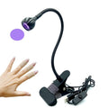 395-405nm Gooseneck UV Flash Cure lamp for Gel x Nails - Sturdy Steel Clamp, 8MM Flexible 10" Arm, 5V USB uv led lamp for Gel Nails + Protective Finger Bandages