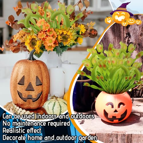 8 Pack Artificial Venus Flytrap Plants Decoration - Indoor & Outdoor Faux Plants