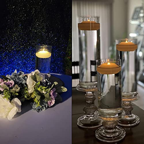 Floating LED Candles - 12 pcs Water-Activated Flameless Tealights - 3 Inch Wax Water Floating Candles with Flicker Light for Centerpieces and Events - Variation: 12 pcs Wax Floating Candles / 3 x 3 x 1.7 inches