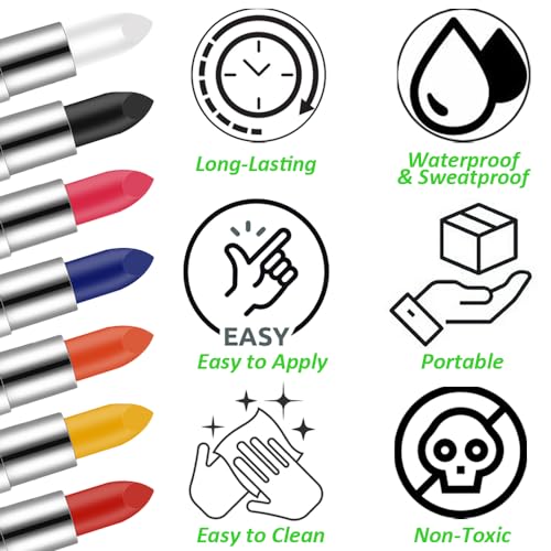 Red Face & Body Paint Stick for Sports, Halloween & Cosplay - Mysense
