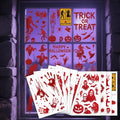 Halloween Window Clings - Bloody Handprints, Ghosts & Zombies, 119 Pcs with Bloody Footprint Variation