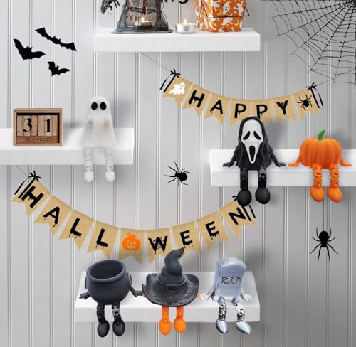 6 Pcs Halloween Ghost Decor Figurines with Movable Joints - Indoor Spooky & Funny Halloween Decorations
