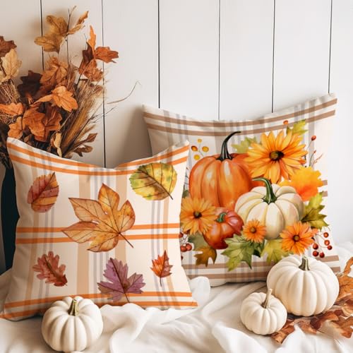 Thanksgiving Pillow Cases Set - Fall Decor Gift for Her & Kids - Thanksgiving 3