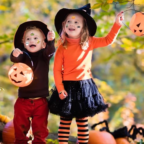 Halloween Temporary Tattoos for Kids - 144 Pack with 72 Unique Designs