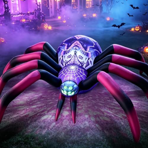 8FT Halloween Inflatable Spider Decor with LED Lights - Outdoor Yard Blow Up Decoration - Variation of This Listing