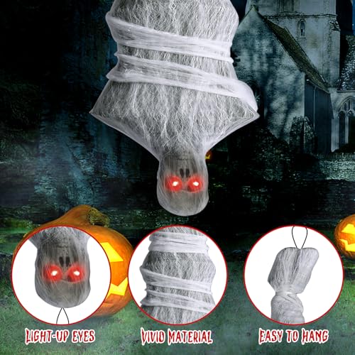 72 Inch Halloween Hanging Corpse Prop with LED Lighted Eyes & Spooky Sound Effects