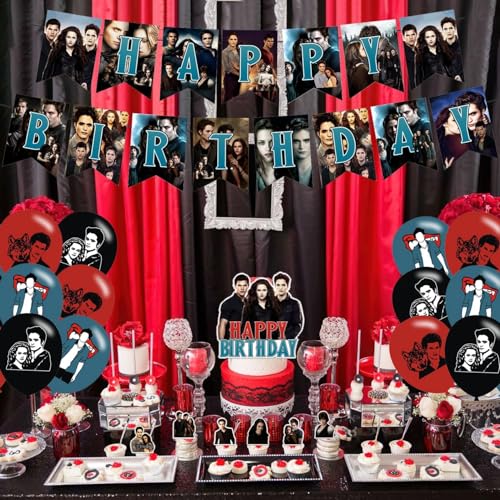 Vampire Birthday Party Supplies Balloons Cupcake & Cake Toppers Set