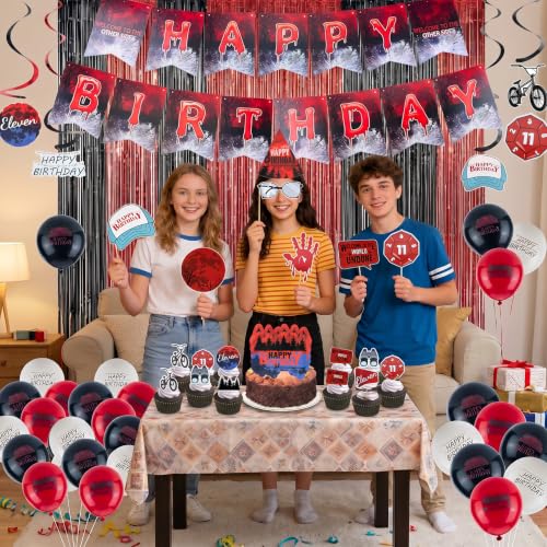 Black & Red Horror Theme Birthday Party Decoration Set - Complete Supplies Kit