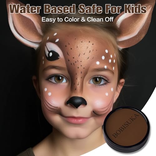 Brown Face & Body Paint Kit for Halloween Werewolf Costume - Water-Based, Non-Toxic