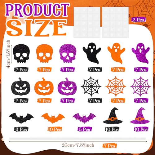 Halloween Vase Fillers Glitter Decor Set - Spooky Pumpkin Ghost Bats