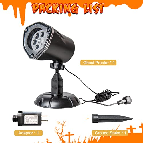 PEIDUO Halloween Ghost Projector Light - White, Waterproof Outdoor Yard & Garden Decor