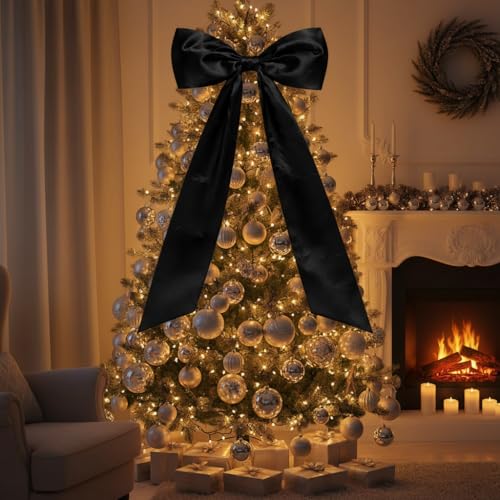 Black Satin Giant Bow Wall Decor 18x46 Inches for Backdrop & Event Decoration - Variation of THIS listing