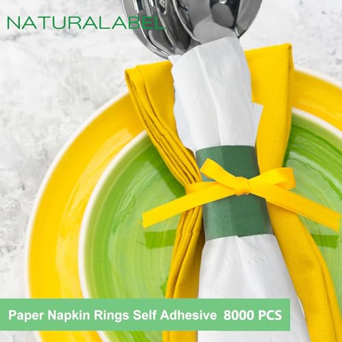 Self-Adhesive Napkin Bands Bulk Pack of 8,000 for Restaurants & Events