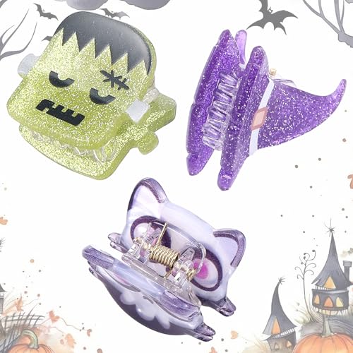 Mini Halloween Hair Claw Clips Set - 15 Styles for Spooky Costumes - Classic