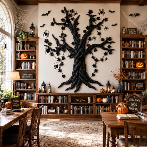Halloween DIY Black Maple Tree Decoration Set - Spooky Wall Art for Halloween