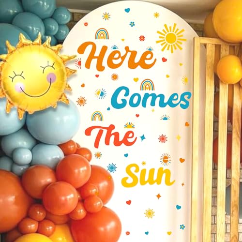 Here Comes The Son Stickers Baby Shower Party Decals Sun Theme Gender Reveal Backdrop - Sun 2