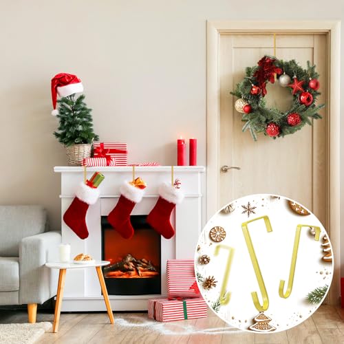 Over Door Hooks Set - Champagne Gold, 16 Pcs Wreath Hangers & Hooks