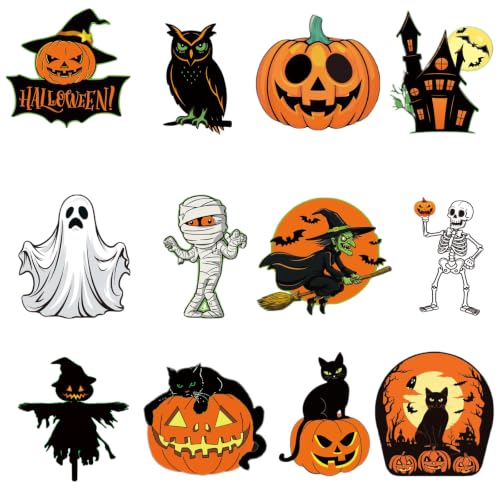 Wooden Halloween Hanging Decorations Set - Rustic Wreath Ornaments for Front Door, Window & Wall