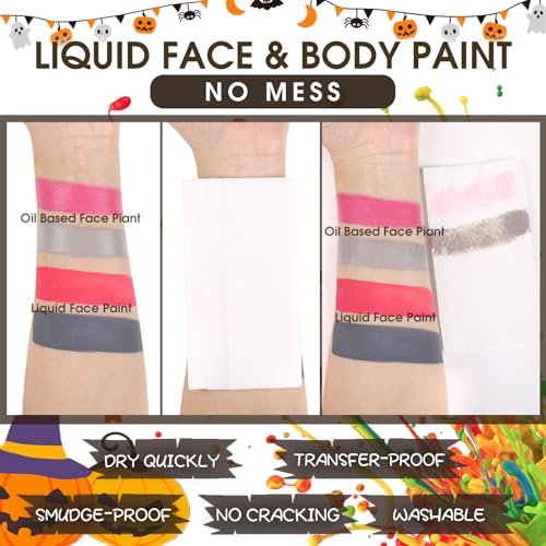 Black Face & Body Paint Liquid Makeup for Halloween & Cosplay - 130ml