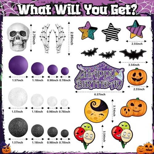 27pcs Halloween Birthday Cake Topper Set - Pumpkin Bat Moon Party Decorations