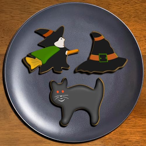 Halloween Cookie Cutter Set - Ghost Pumpkin Bat Witch Hat 6Pcs Halloween Baking