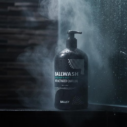 Ballsy Ballwash Charcoal Body Wash for Men - Moisturizing Men’s Bodywash with Coconut Oil – Soap for Men & Great for your Most Intimate Areas, 16 Oz