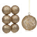 Large Champagne Christmas Ornaments Set - 3.15 Inch Shatterproof Holiday Decor, 6 Pack