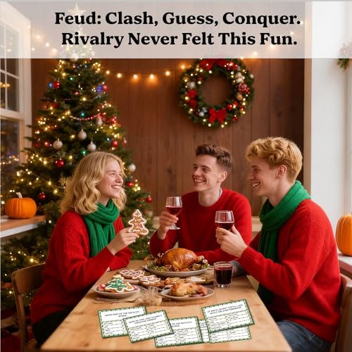 Christmas Feud Game - Christmas Tree Variation, Family Party Trivia & Fun