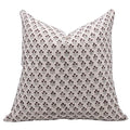14x14 Inch Block Print Cotton Pillow Cover with Zipper - White & Rust Variations