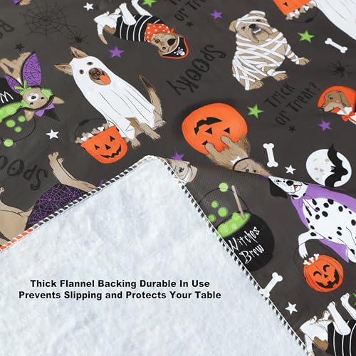 Newbridge Halloween Pets Vinyl Round Tablecloth 70 Inch for Fall Festivities