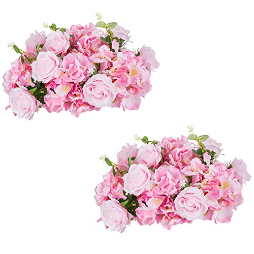Wedding Vase and Artificial Flower Set - Elegant Centerpiece Decor, 2 Vases & 2 Floral Balls