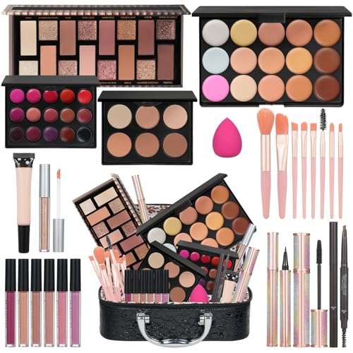 Full Makeup Kit for Women and Girls with Cosmetic Bag - Eyeshadow, Lipstick, Eyeliner