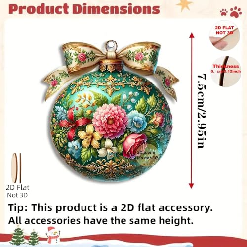 Flowers Double-Sided Wooden Ornaments for Christmas Tree - 20Pcs Holiday Decor with String - Rustic Home Decorations